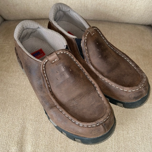 HELLY HANSEN Vintage Brown Leather Slip on Shoes Mens Size 10 - Picture 1 of 12